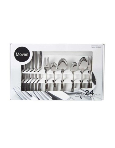 Cubiertos mod Moven Fresno 24 pzas ON03