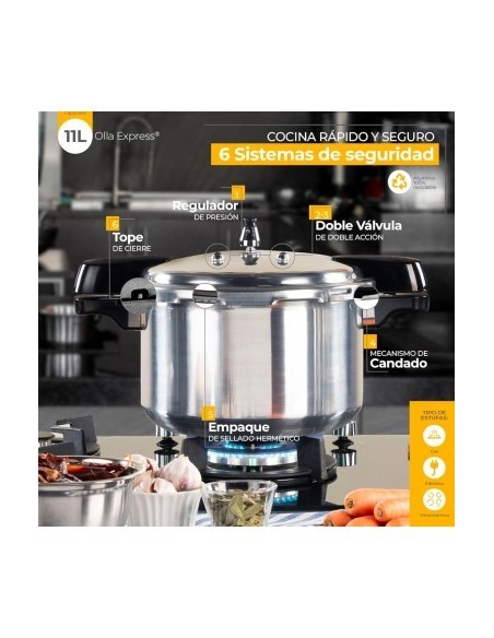 Olla Express Ekco Aluminio de 11 Litros Modelo EK01