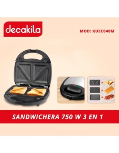 Sandwichera Maker 3 en 1 placas intercambiables...