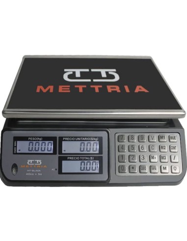 Báscula Comercial Digital Mettria capacidad 40 kg 3 memorias directas HD03