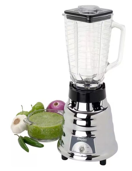 Licuadora Clásica Oster Chica Cromada 1V, Vidrio OS01
